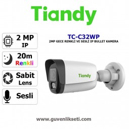 Tiandy TC-C32WP 2mp Sesli Color Maker Süper Starlight ip Bullet Kamera